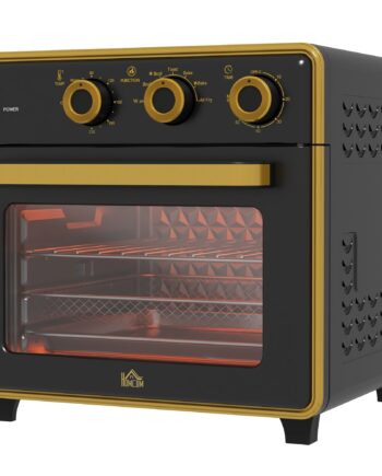 Miniovn  20 Liter  Oliefri Stegning  Grillning  Bagning  Konvektion  90-230â     Timer  1400w  Sort Guld