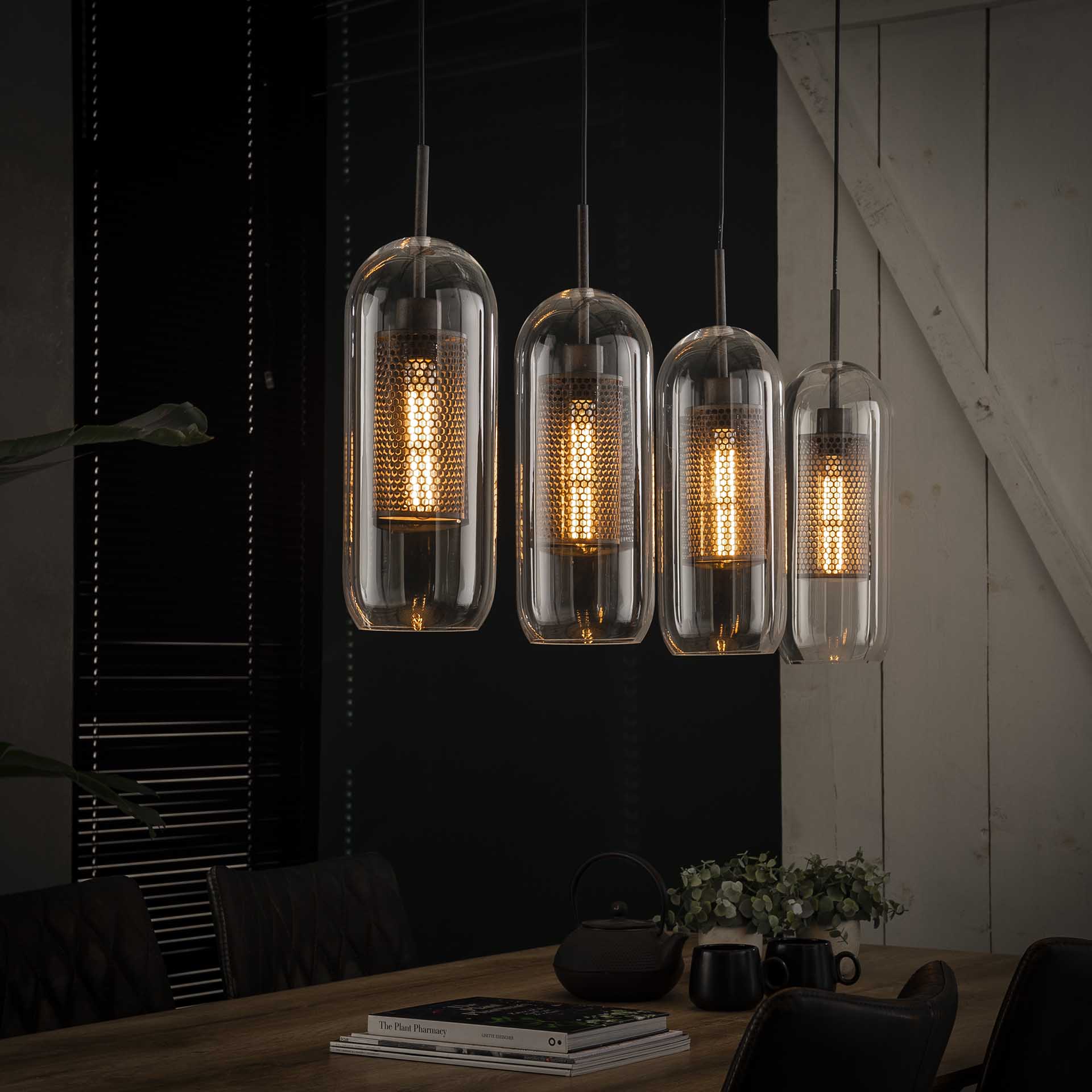 Mirroor Loftlampe   Glas Med Metal Detalje