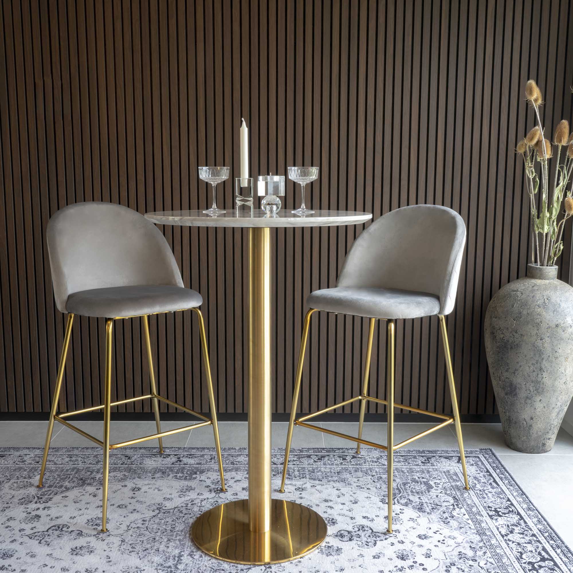 Nadal Barbord Marmor Laminat Og Messing Stel