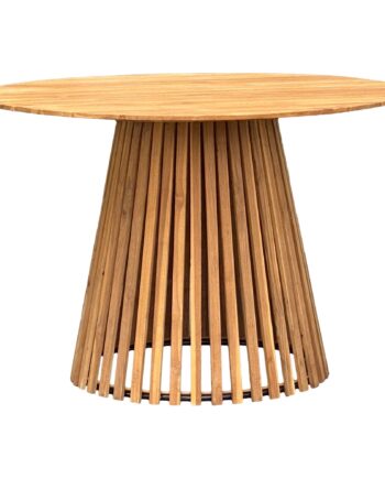 Nashville Spisebord Spisebord  Teak Bordplade  Teak Base  Natur ø130x74 Cm