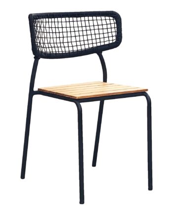 Nashville Spisebordsstol Spisebordsstol  Teak Polyrattan  Sort Natur  Sorte Ben  Sæt Af   Stk