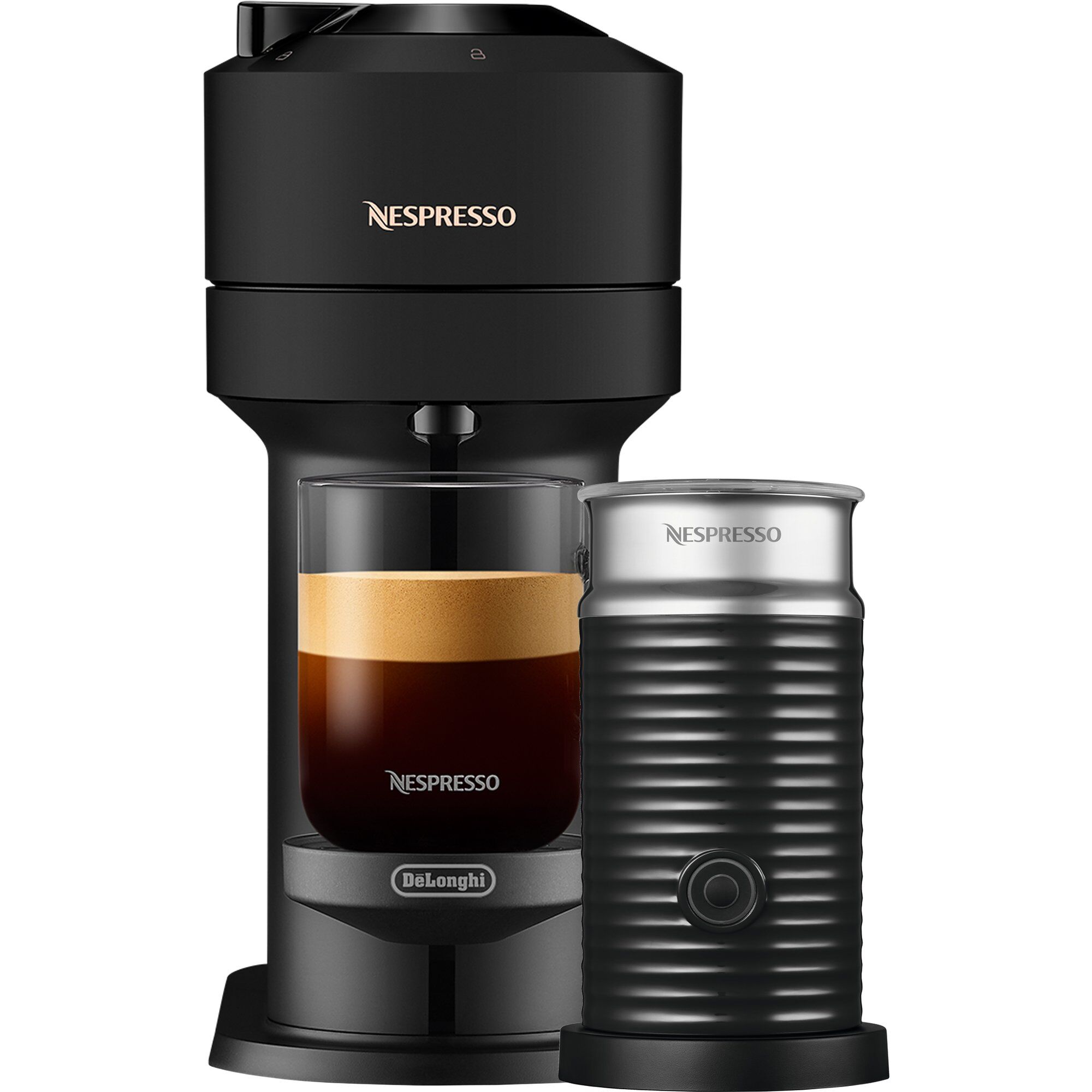 Nespresso Vertuo Next Value Pack Kaffemaskine Og Mælkeskummer  Sort