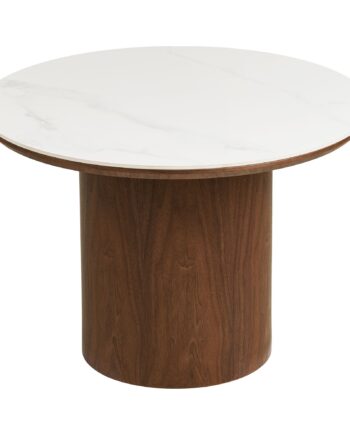 Noli Sofabord Sofabord  Keramisk Bordplade Askefiner  Hvid Mørkebrun ø60x42 Cm