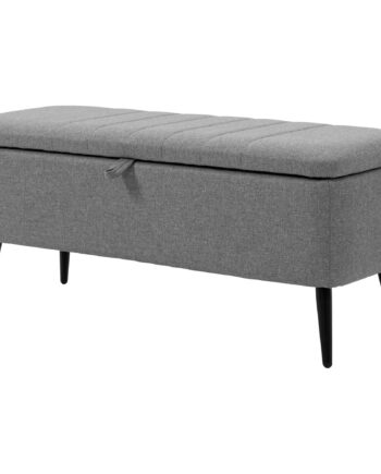 Opbevaringsbænk Med Linnedlook  Kommode Med Stålben  102   40   44 Cm  Grå