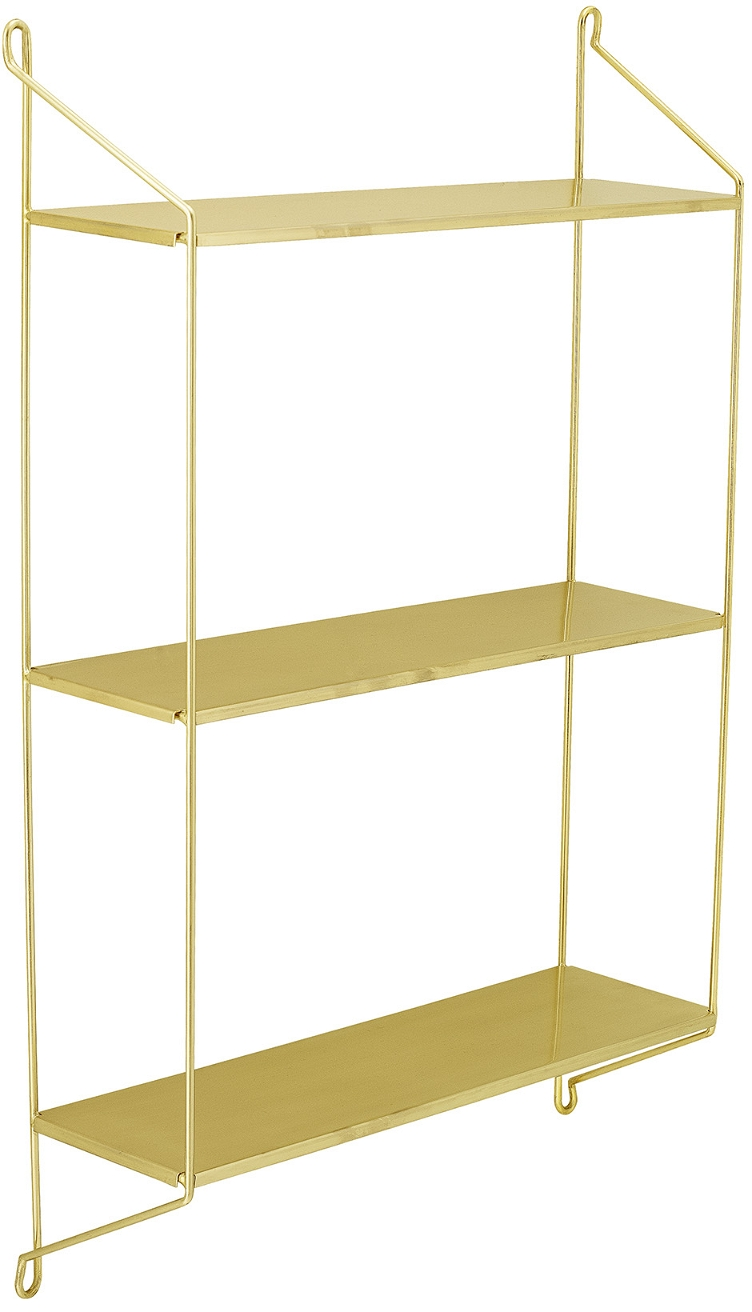 Opbevaringshylde Bloomingville Harmony   Messingfarvet Stål Med   Hylder H70   B45   D13 Cm