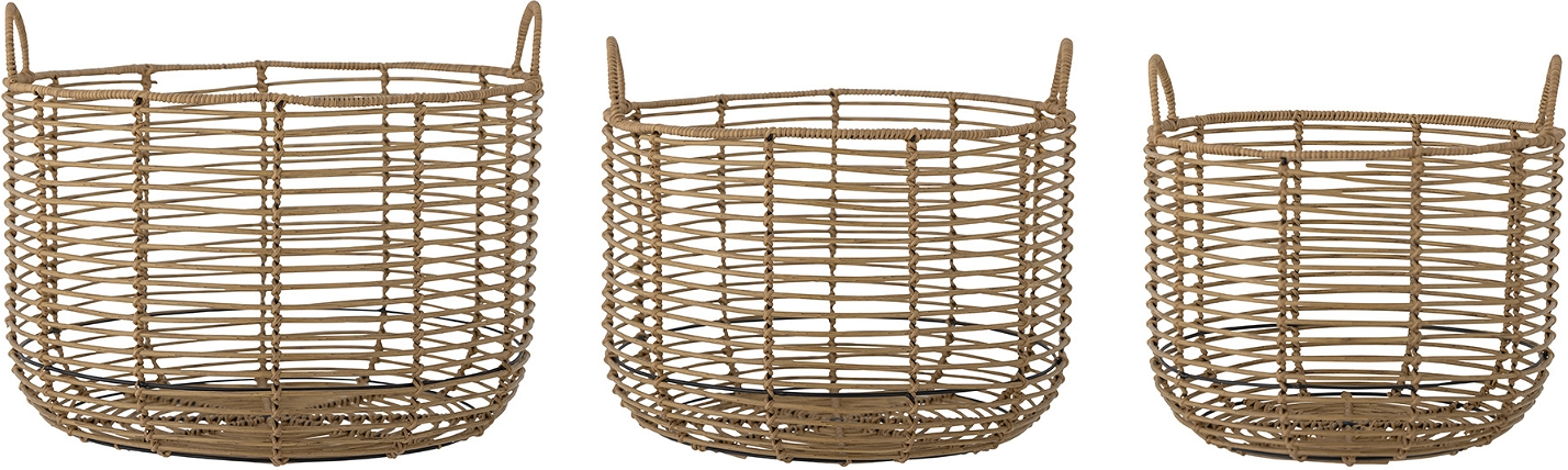 Opbevaringskurv Bloomingville Mekkel ø44   H36 Cm Natur Polyrattan