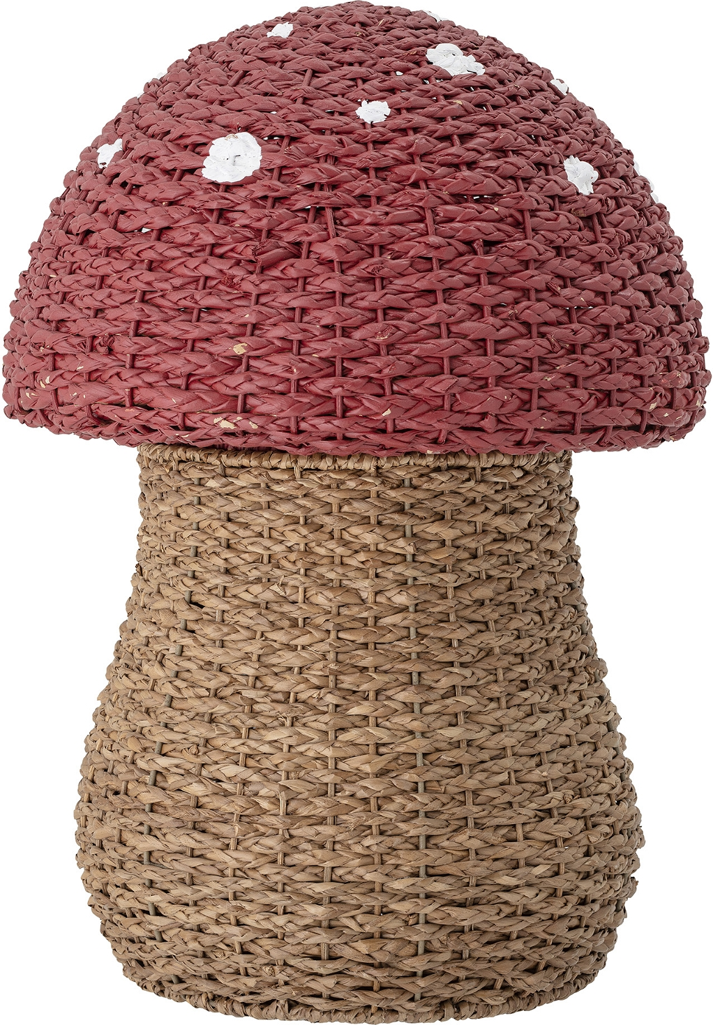 Opbevaringskurv Med Låg Bloomingville Mini Corintha Håndmalet Søgræs Rød ø43   H61 Cm Svampeform