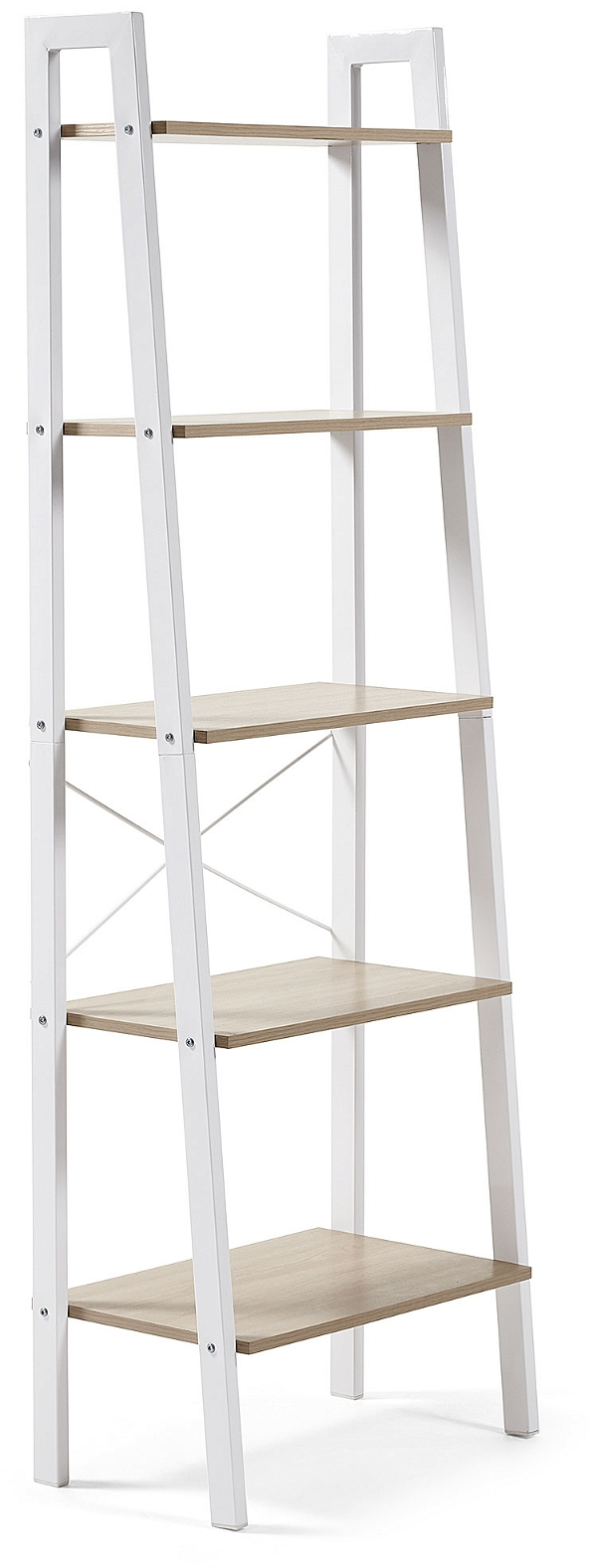 Opbevaringsreol Kave Home Alanna Nordisk Moderne Design Hvid Natur Med Hylder H172xb32xl56 Cm
