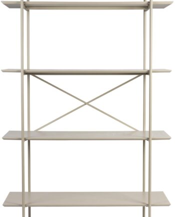 Opbevaringsreol Studio White Cabinet Lysgrå Mdf Med Metalunderstel H180xb120xd40 Cm