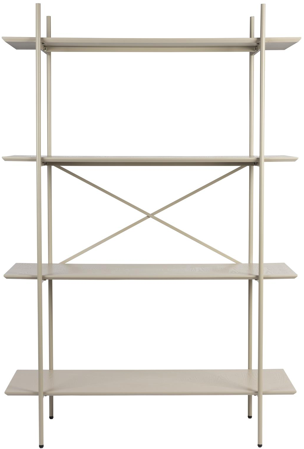 Opbevaringsreol Studio White Cabinet Lysgrå Mdf Med Metalunderstel H180xb120xd40 Cm