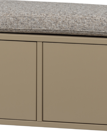 Opbevaringsskab Woood Turner Mudderfarvet Fyrretræ Med Khaki Sædehynde H47xb80xd44 Cm