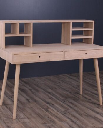 Orlando Skrivebord Med   Skuffer Og Overbygning  Eg 120   60 Cm Ubehandlet