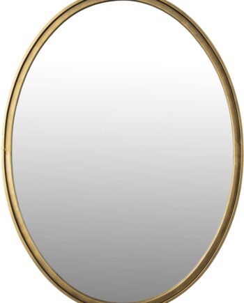 Ovalt Vægspejl Studio White Matz Bronzefarvet Jernramme 80   60 Cm