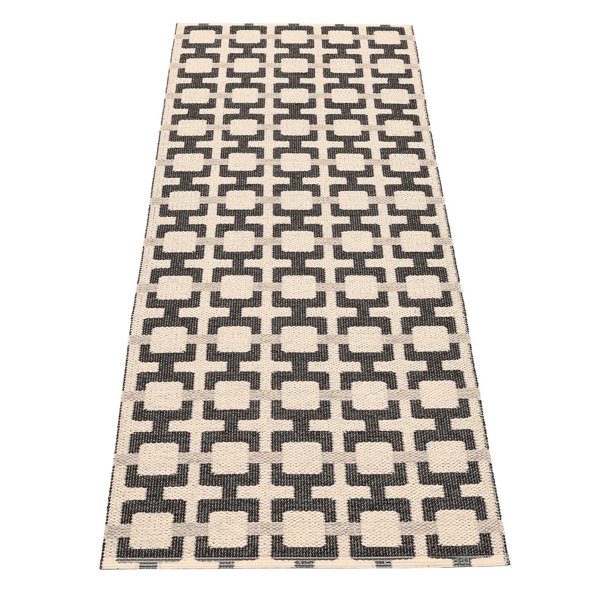 Pappelina Tom Gulvtæppe 180 70 Cm Black Cream Grey