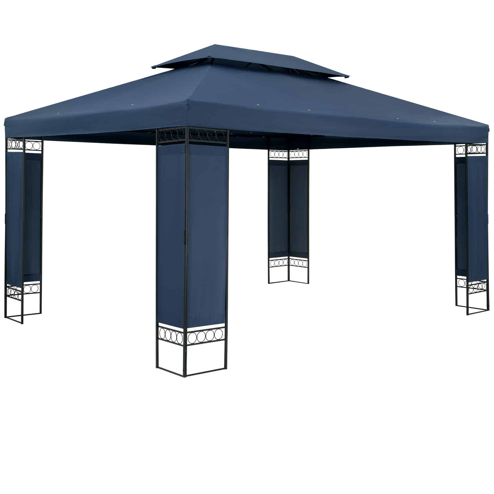 Pavillon Havetelt Havepavillon Elda 3x4m Metal Vandafvisende Luksus  Farve: Blå