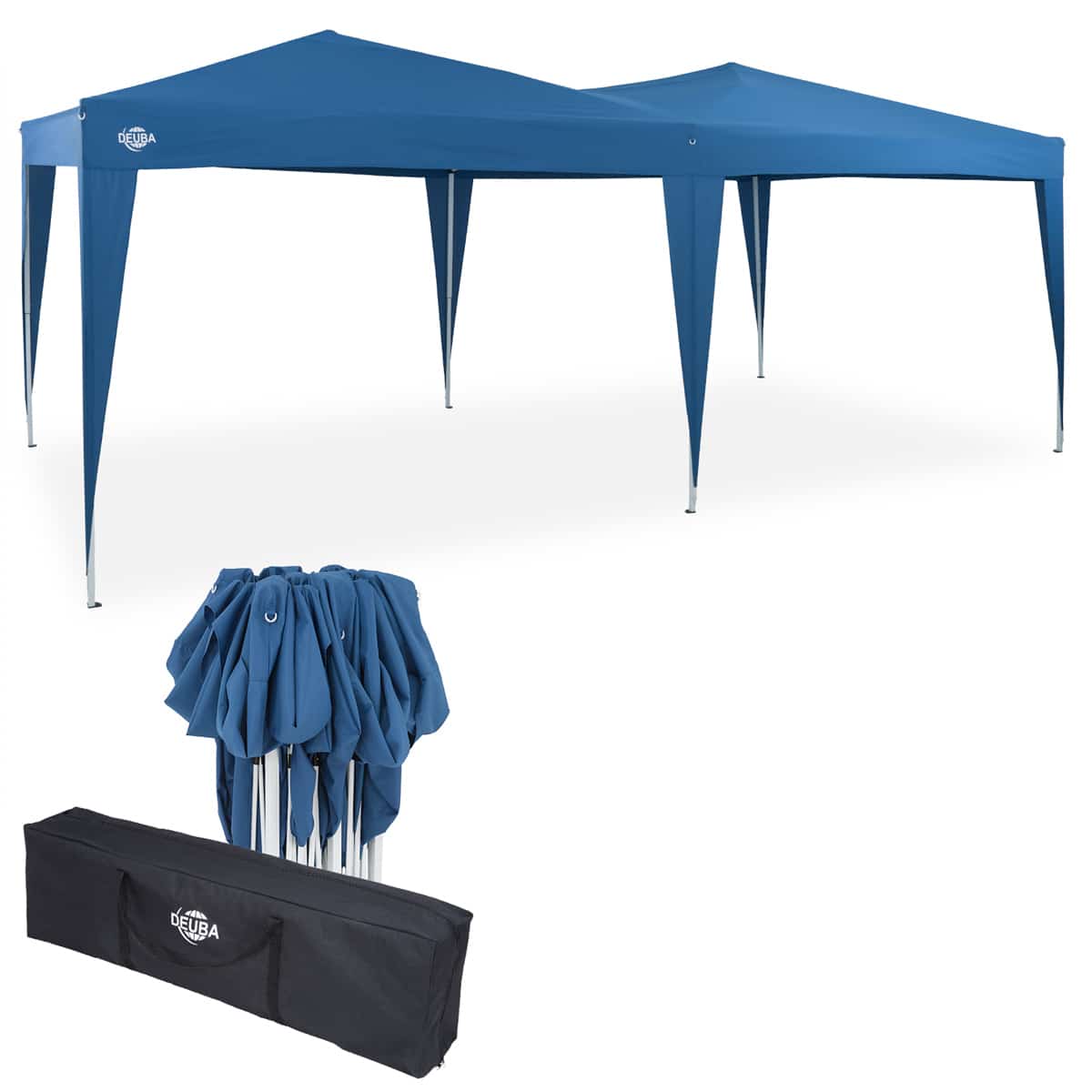 Pavillon 3x6m Foldepavillon Capri Pop-up Partytelt Havetelt Lysthus  Farve: Blå
