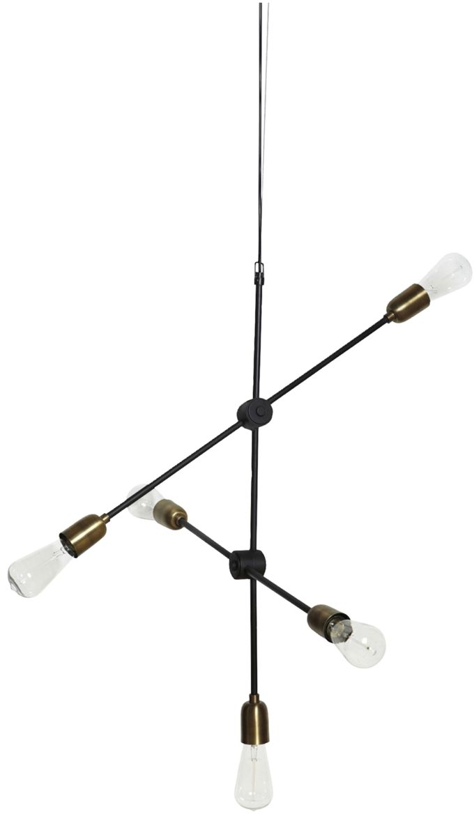 Pendel Lampe House Doctor Molecular  -lys Skulpturelt Design ø68ã H78 Cm Sort Messing Justerbar
