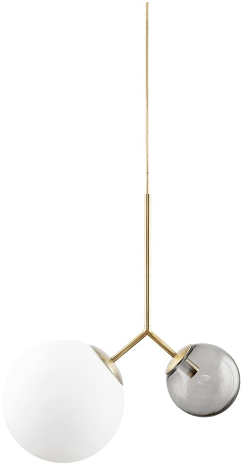 Pendel Lampe House Doctor Twis Twice Glas Metal Hvid Grå 70 Cm