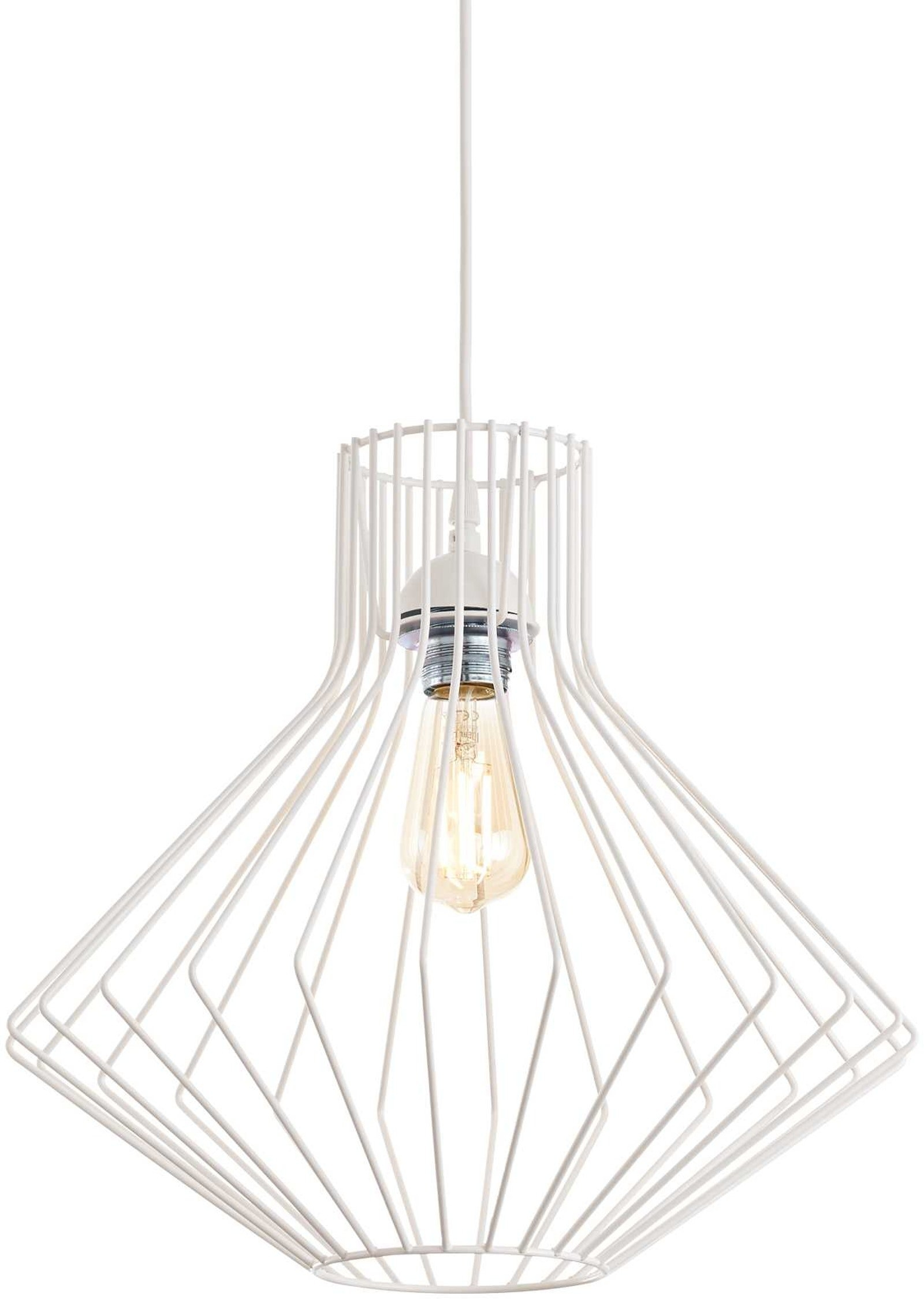 Pendel Lampe Ideal Lux Ampolla ø395 Mm Justerbar H540-1430 Mm Hvid Metal