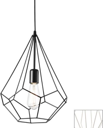 Pendel Lampe Ideal Lux Ampolla ø300 Mm Justerbar H600-1200 Mm Hvid Metal