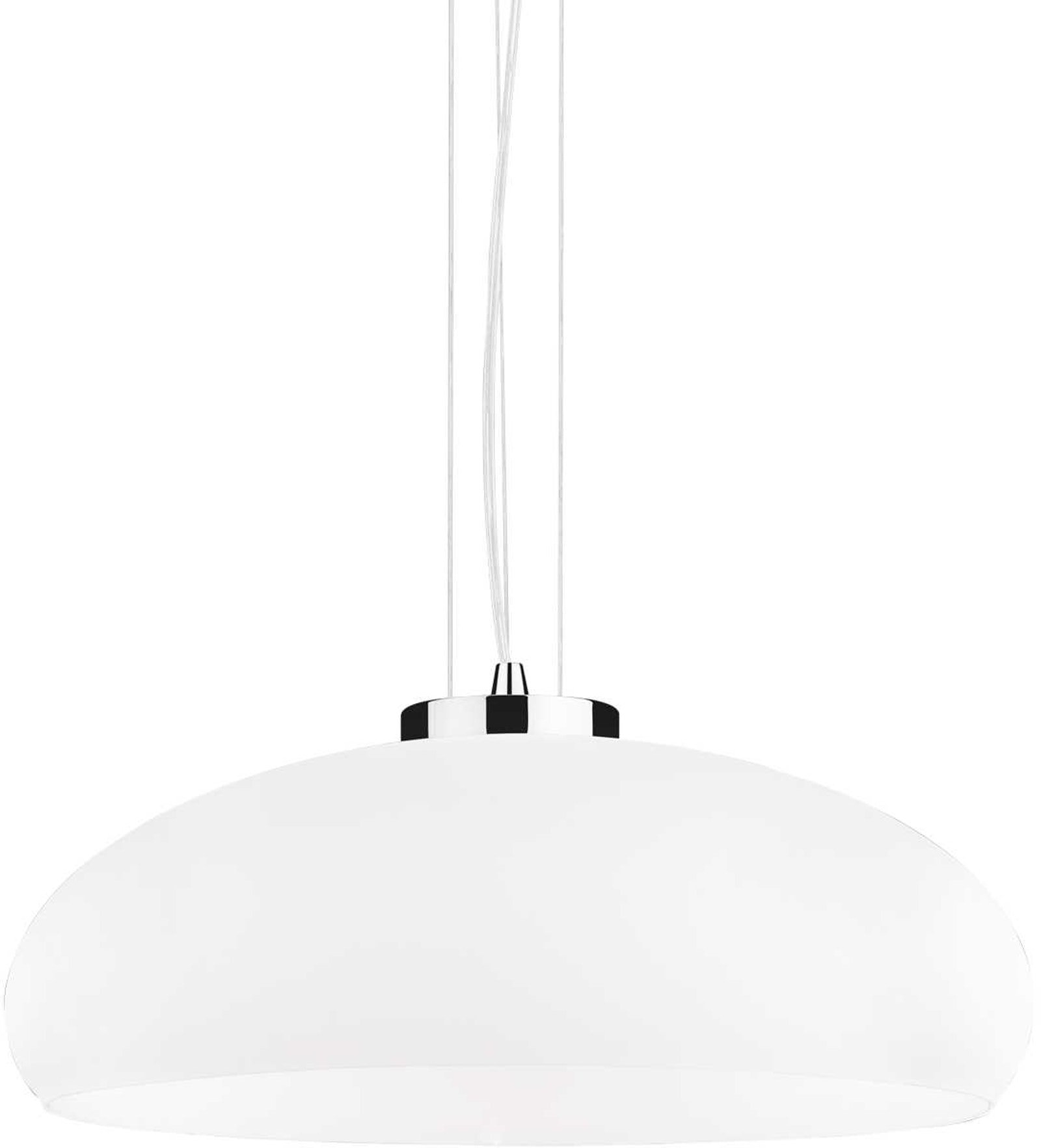 Pendel Lampe Ideal Lux Aria Loftlampe ø49 H26-235 Cm Hvid Krom Glas