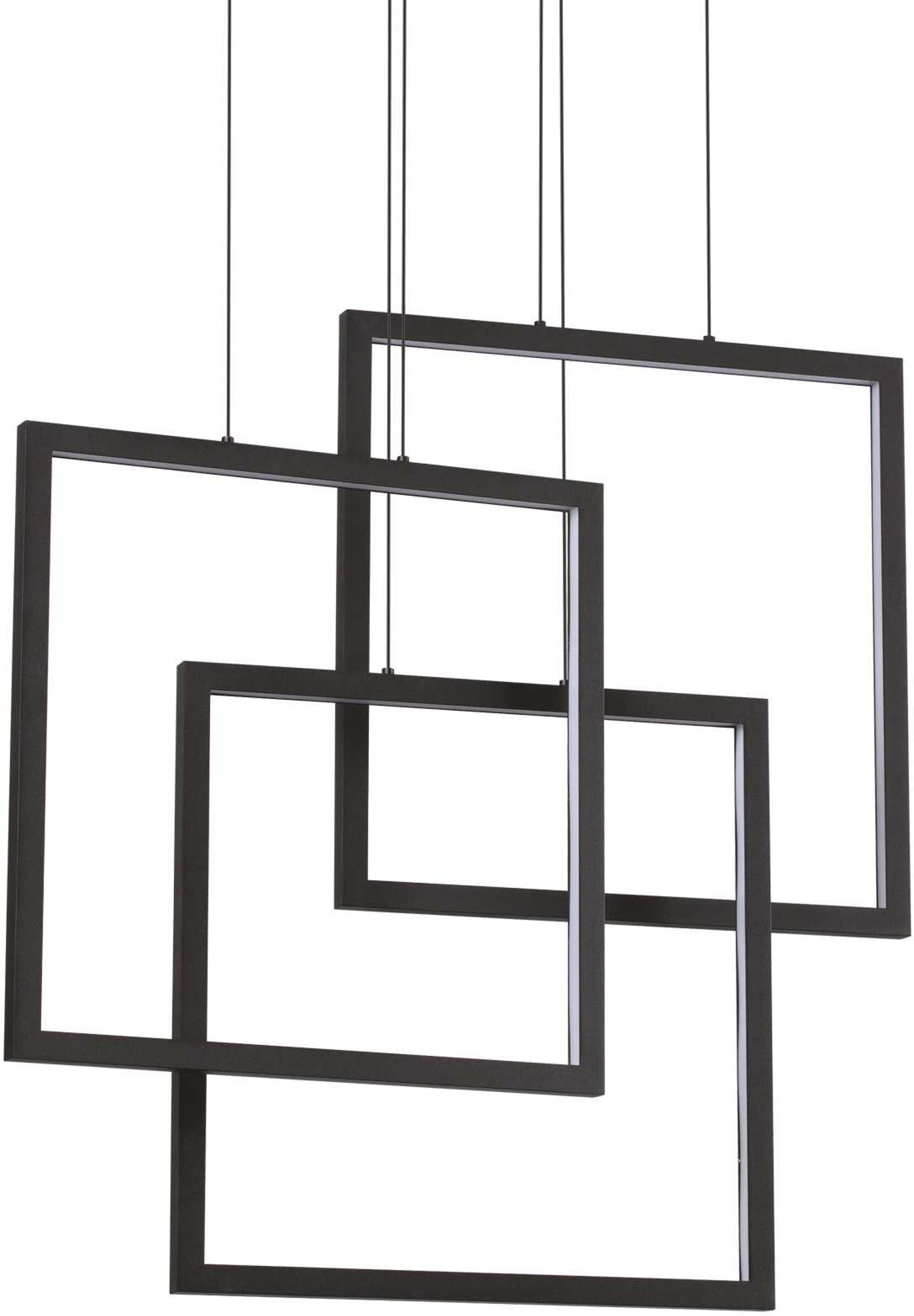 Pendel Lampe Ideal Lux Frame Sort Justérbar Højde 85 145 Cm Integreret 80 Led