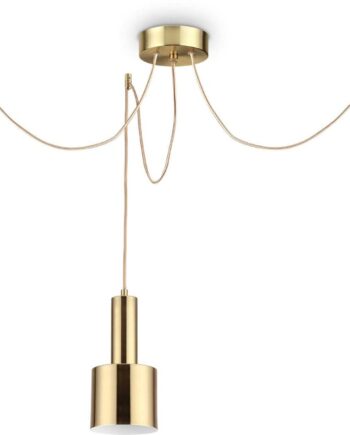 Pendel Lampe Ideal Lux Holly Messing Justerbar Loftlampe 600   370-2300   240 Mm 3xe27