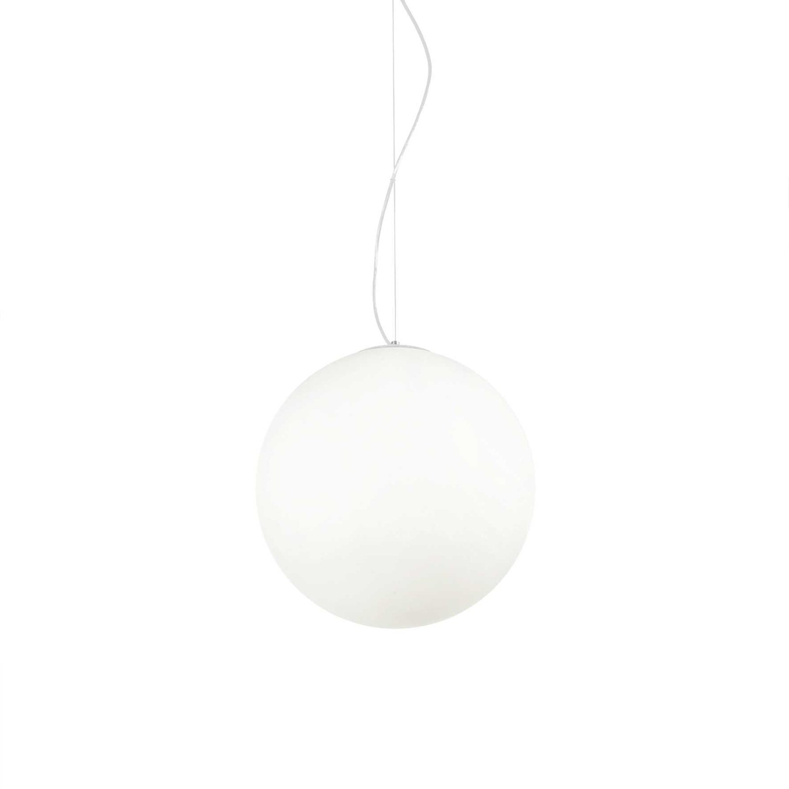 Pendel Lampe Ideal Lux Mapa Bianco Hvid Glas ø40 Cm Justérbar Højde 46-255 Cm