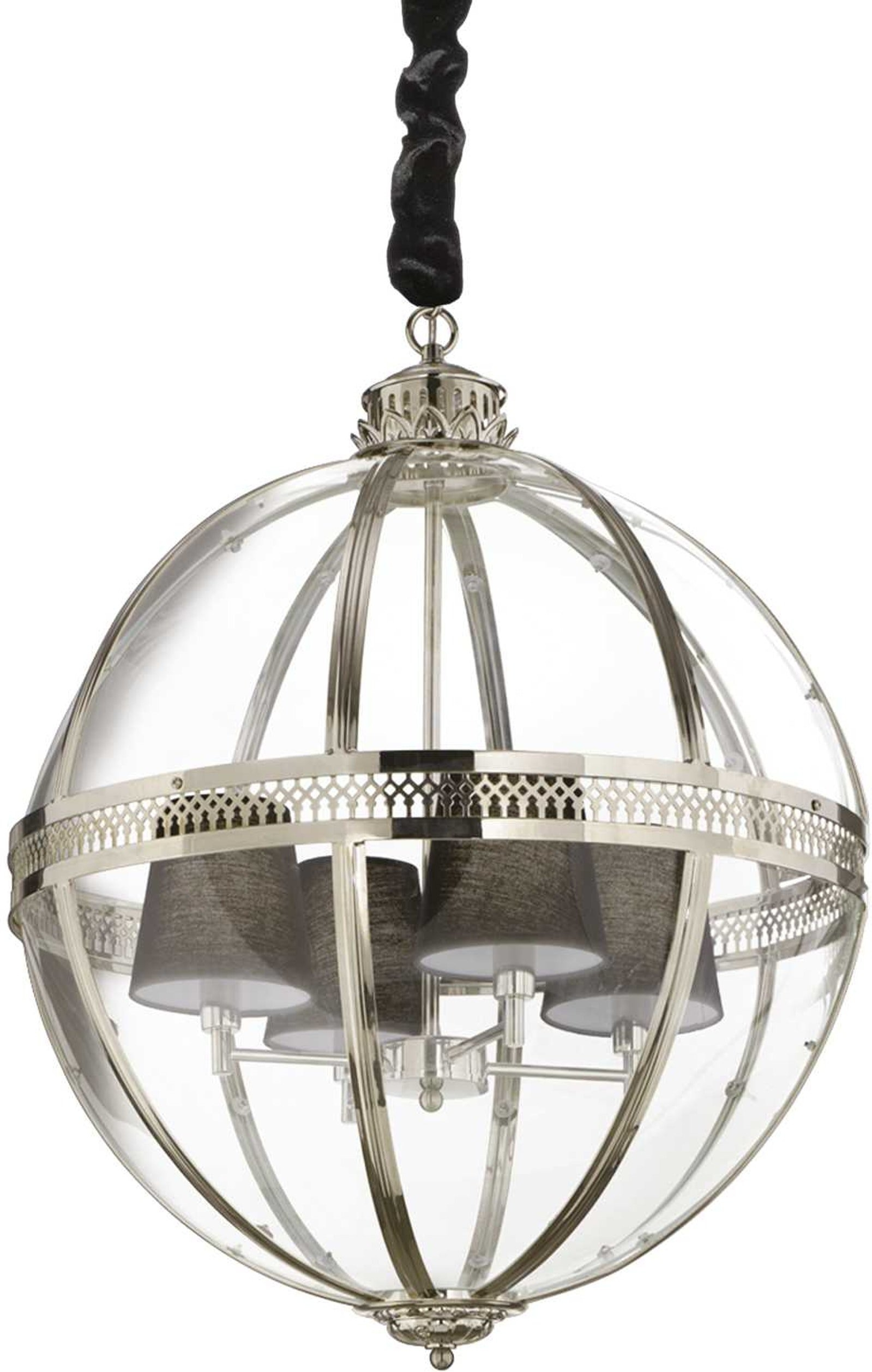 Pendel Loftslampe Ideal Lux World ø610 Mm Højde 1100-1550 Mm Krom Metal Og Glas