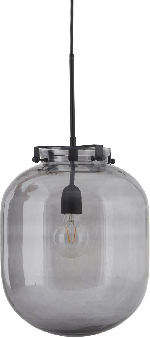 Pendellampe House Doctor Ball Røget Grå Glas ø30 H35 Cm