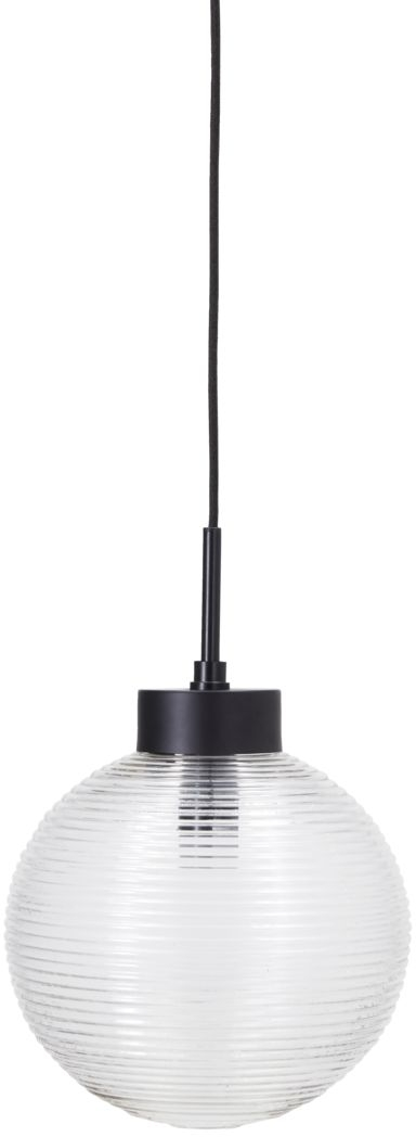 Pendellampe House Doctor Gaia ø25ã 39 Cm Klar Rillede Glas Jern Stofledning