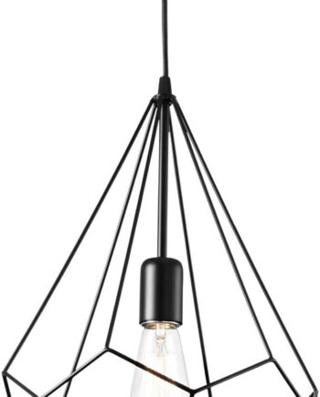 Pendellampe Ideal Lux Ampolla ø30   H60-120 Cm Sort Metalstruktur