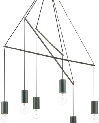 Pendellampe Ideal Lux Pop ø54 Cm Mat Sort Justerbar Højde H100-182 Cm
