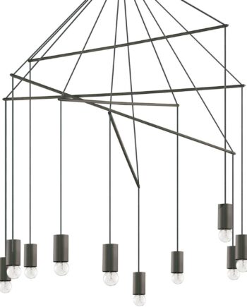 Pendellampe Ideal Lux Pop ø900 Mm Justerbar Højde 105 187 Cm Sort Mat