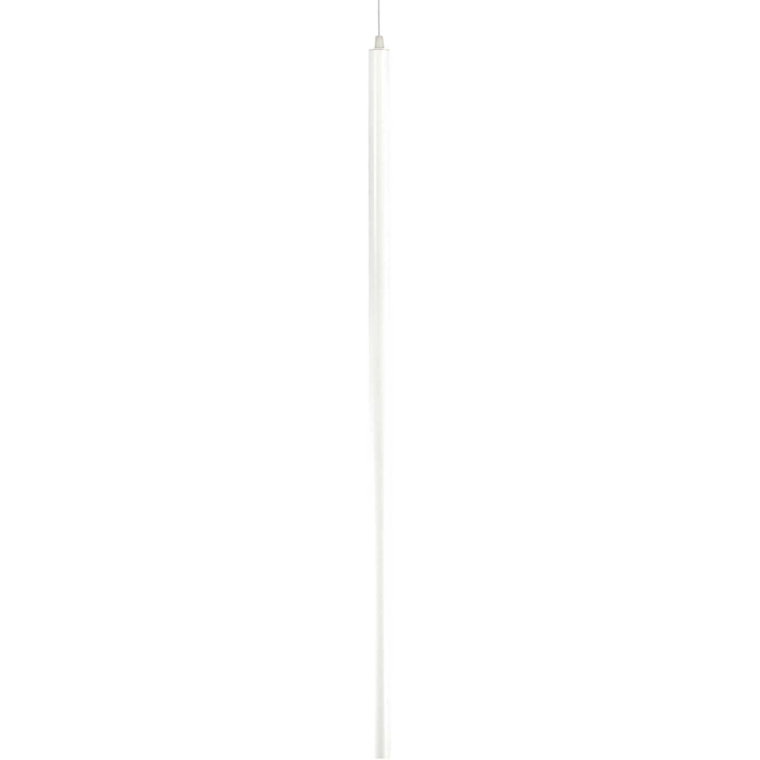 Pendellampe Ideal Lux Ultrathin Led ø30 Justerbar H115-308 Cm Hvid Krom Matlak