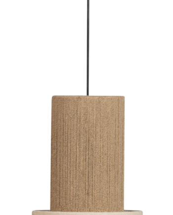 Pendellampe Woood Collection Pelle Natur H56ã ø38 Cm Dæmpbar Rebskærm