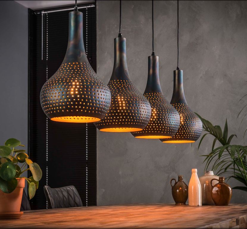 Perfora Loftlampe   Sort-brun Metal Levering Uden Pære