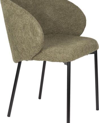 Polstret Spisebordsstol Studio White Ayle  Brungrå Polyester  Sort Jernstel