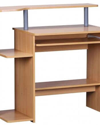 Praktisk Skrivebord   Computerbord Med Tastaturforlænger  94   90   48 Cm  Naturfarvet