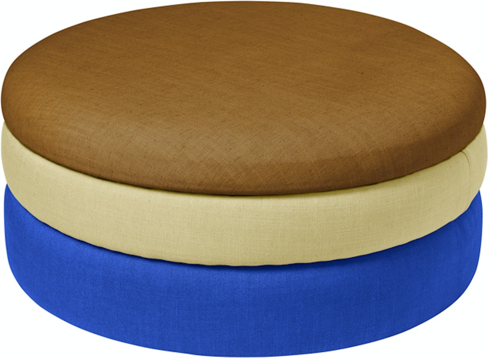 Puf Broste Copenhagen Pond ø68   H30 Cm Brun Creme Blå Stof