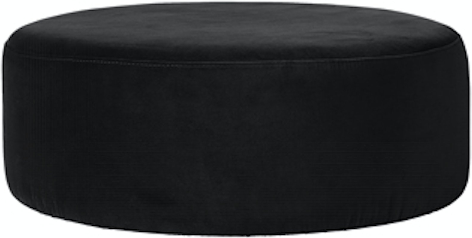 Puf Broste Copenhagen Wind Sort Velour ø82ã 30 Cm Luksuriøs Stuepuf