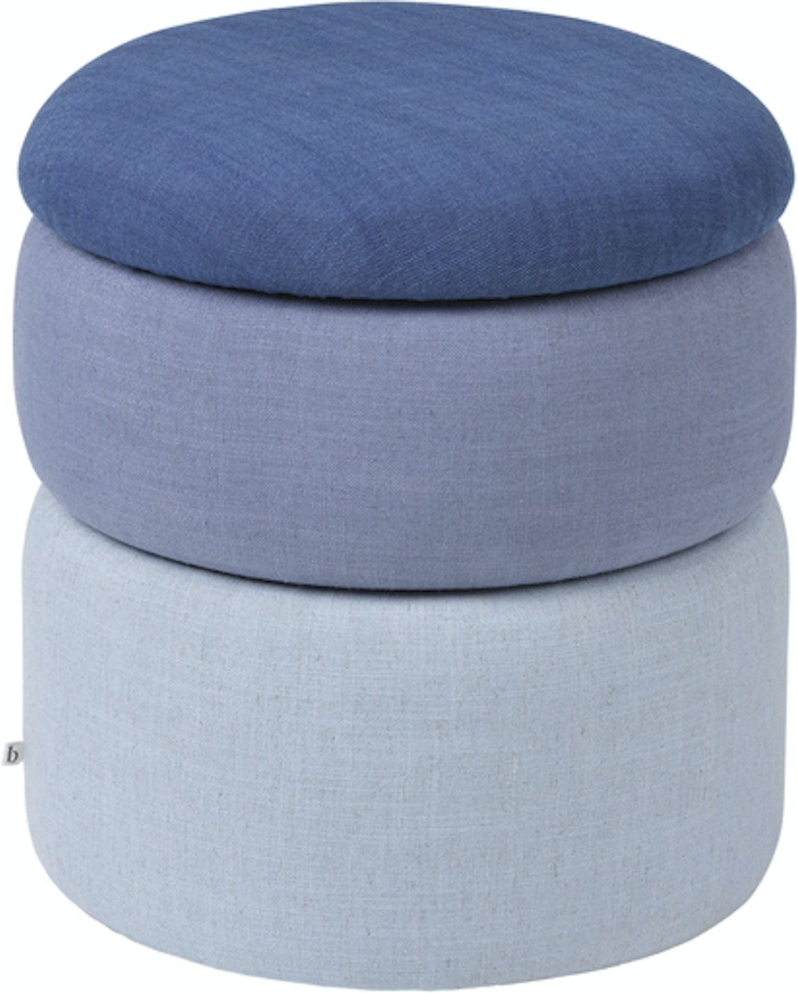 Puf Skammel Broste Copenhagen Pond Blå Polyester ø38 H42 Cm Letvægtsdesign