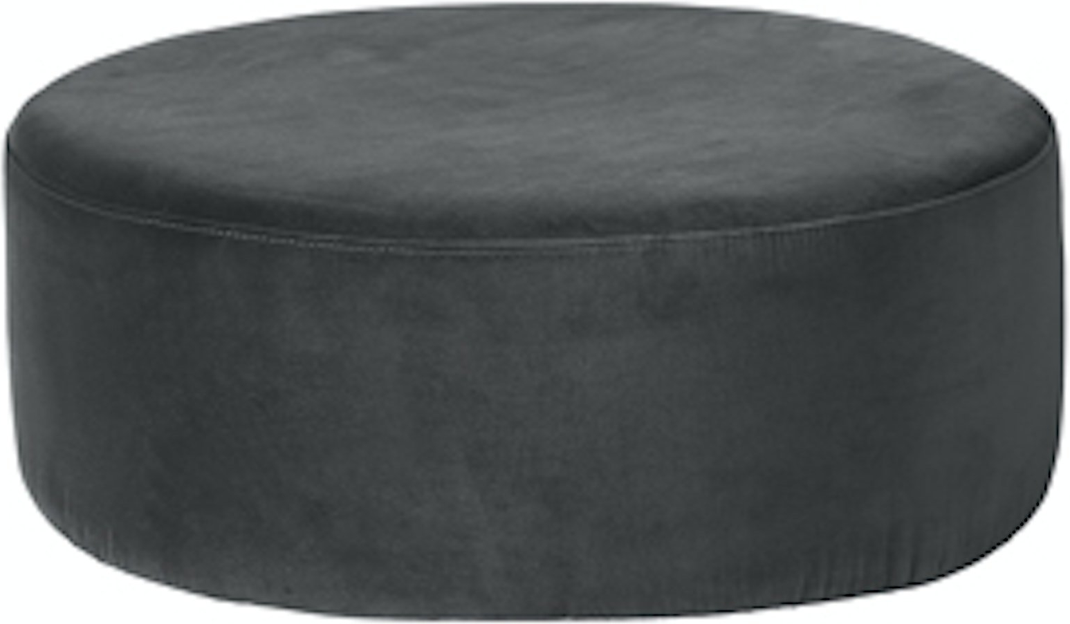 Puf Skammel Broste Copenhagen Wind Mat Sort Velour ø82   H30
