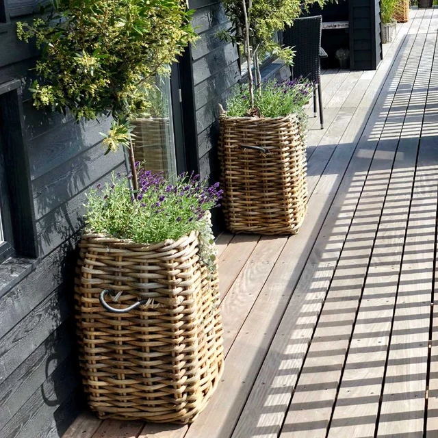 Ratata Rattan Kurv  Firkantet  41   41   Højde 65 Cm