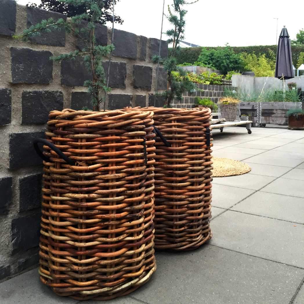 Ratata Rattan Kurv  Rund    45   Højde 66 Cm