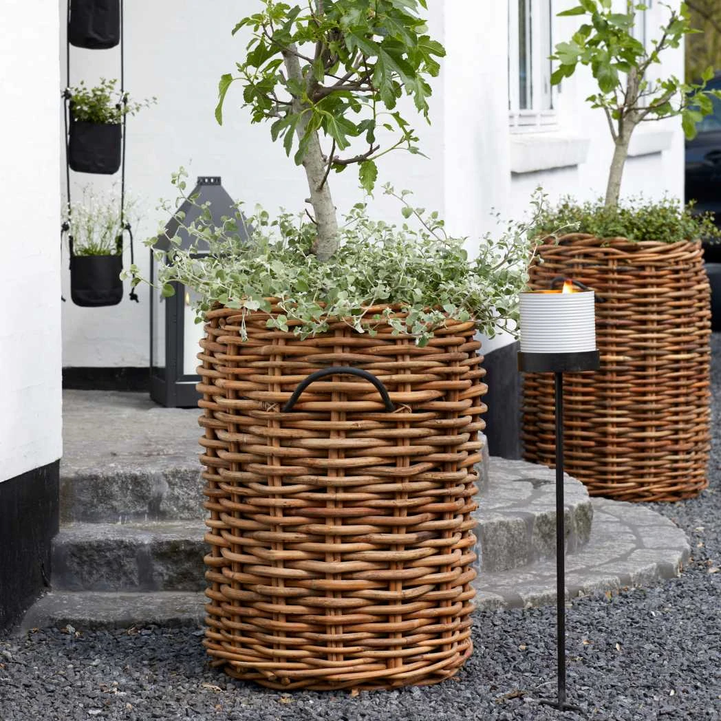 Ratata Rattan Kurv  Rund    62   Højde 84 Cm