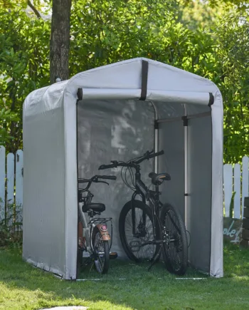Robust Og Vejrbestandig Cykelgarage  Sølvfarvet  120   163   176 Cm