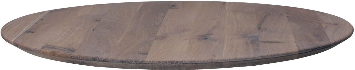 Rund Bordplade Til Plankebord House Of Sander Boston ø128 Cm Massiv Egetræ Grå