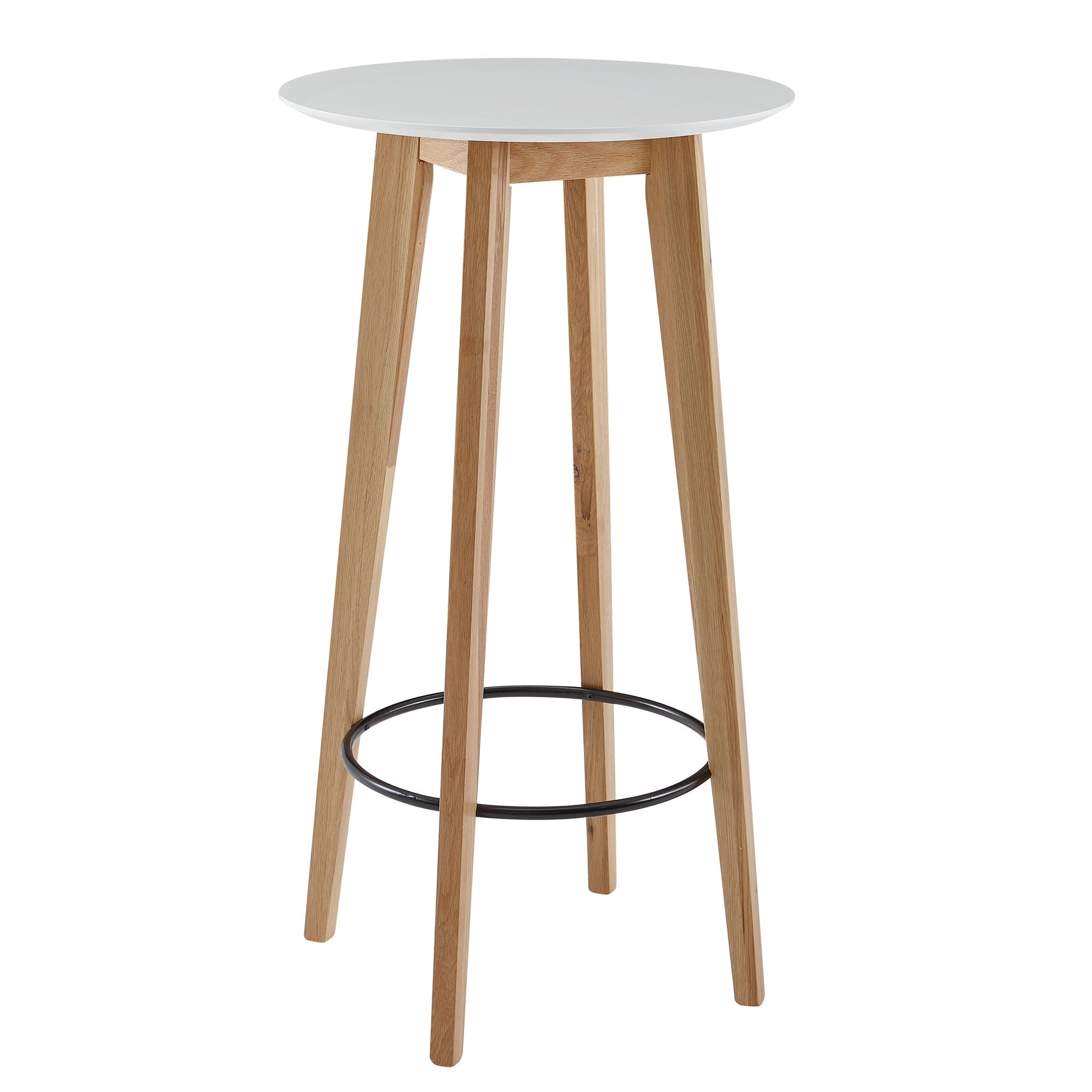 Rundt Barbord   Skandinavisk Stil  60x110x60 Cm  Hvid