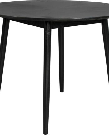 Rundt Spisebord Studio White Fabio ø120 Cm Sort Egetræ Med Fineret Bordplade